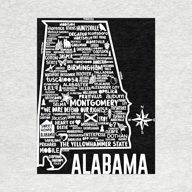 Alabama Map by fiberandgloss